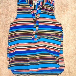 Dana Buchman - Blue w/ Orange Stripes Blouse
